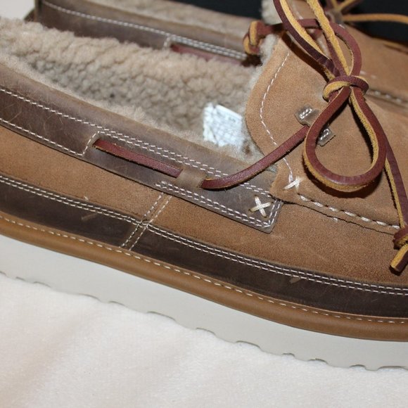 NIB UGG‎ WOMEN\'S DEX LEATHER SUEDE SHERALING LINED SHOES SLIPPERS CHESNTUT BROWN main image 5